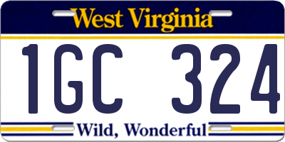 WV license plate 1GC324