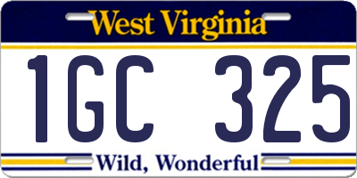 WV license plate 1GC325
