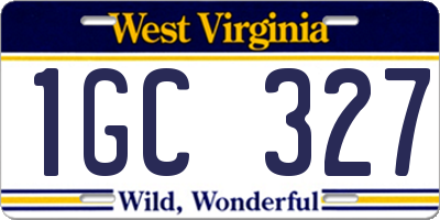 WV license plate 1GC327