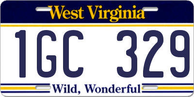 WV license plate 1GC329