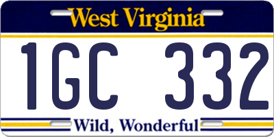 WV license plate 1GC332