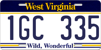 WV license plate 1GC335