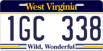 WV license plate 1GC338