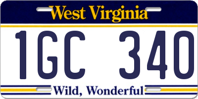 WV license plate 1GC340