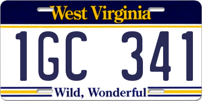 WV license plate 1GC341