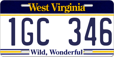 WV license plate 1GC346