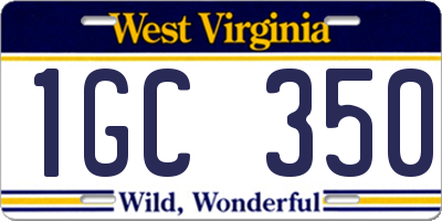 WV license plate 1GC350