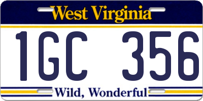 WV license plate 1GC356