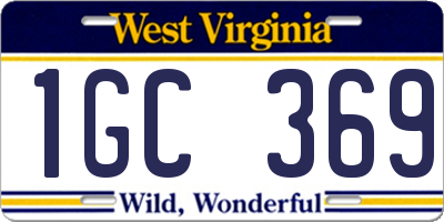 WV license plate 1GC369