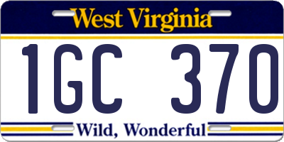 WV license plate 1GC370
