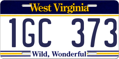 WV license plate 1GC373