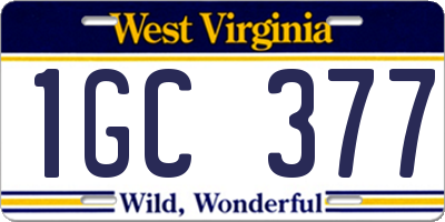 WV license plate 1GC377