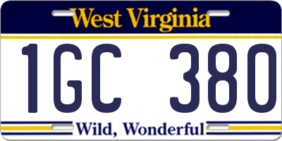 WV license plate 1GC380