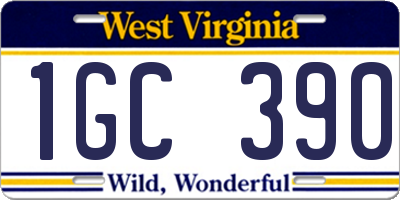 WV license plate 1GC390