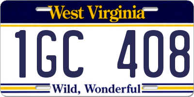 WV license plate 1GC408