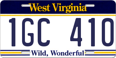WV license plate 1GC410