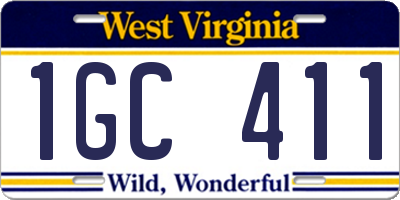 WV license plate 1GC411
