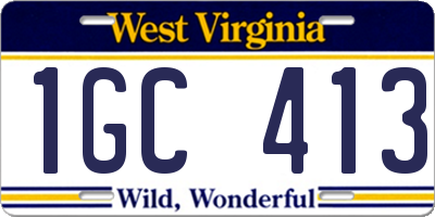WV license plate 1GC413