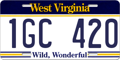 WV license plate 1GC420