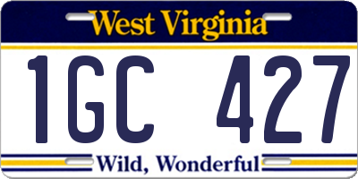 WV license plate 1GC427