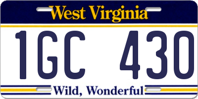 WV license plate 1GC430