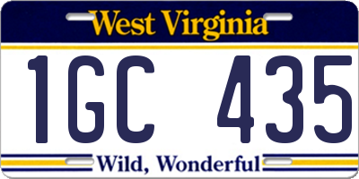 WV license plate 1GC435