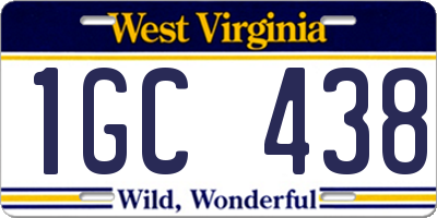 WV license plate 1GC438