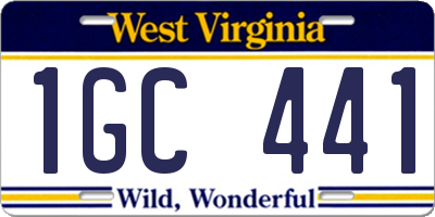 WV license plate 1GC441