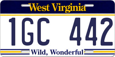 WV license plate 1GC442