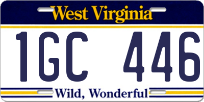 WV license plate 1GC446