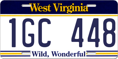 WV license plate 1GC448