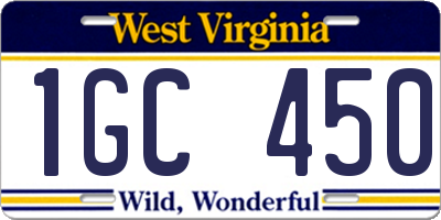 WV license plate 1GC450