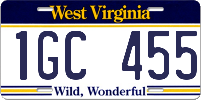 WV license plate 1GC455