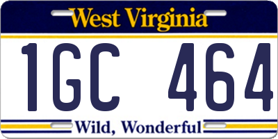 WV license plate 1GC464
