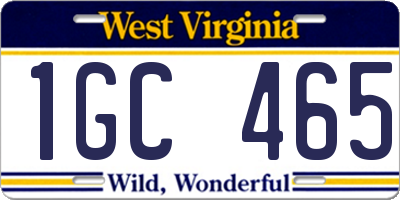 WV license plate 1GC465
