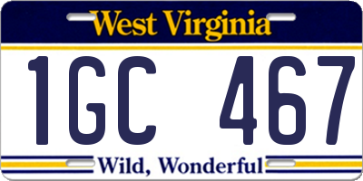 WV license plate 1GC467