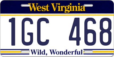 WV license plate 1GC468