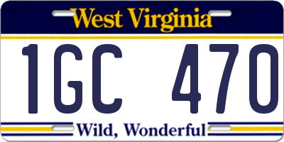 WV license plate 1GC470