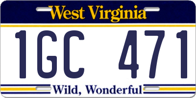 WV license plate 1GC471