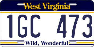 WV license plate 1GC473
