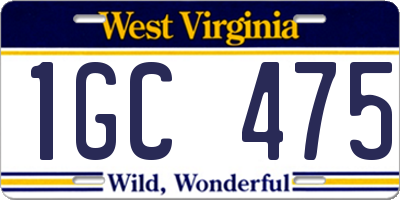 WV license plate 1GC475
