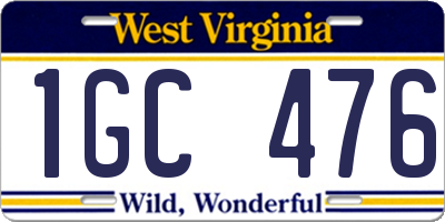 WV license plate 1GC476