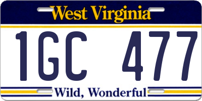 WV license plate 1GC477