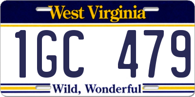 WV license plate 1GC479