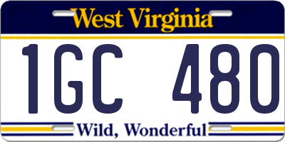 WV license plate 1GC480