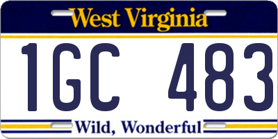 WV license plate 1GC483