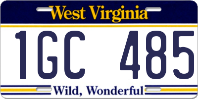 WV license plate 1GC485
