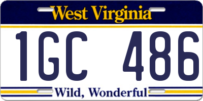 WV license plate 1GC486