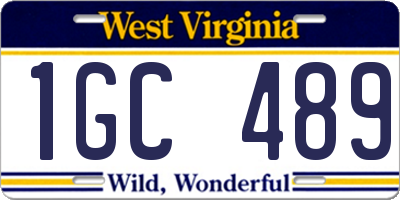 WV license plate 1GC489