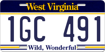 WV license plate 1GC491